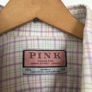 White with pink pinstripe Thomas Pink shirt